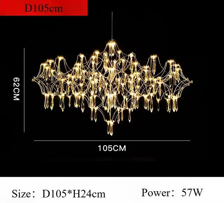 Modern Crystal Chandelier – Elegant Pendant Light for Living, Dining & Bedroom Décor