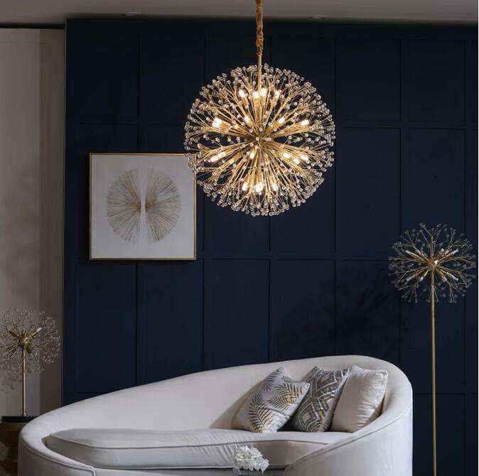 Modern Globular Chandelier Light Round Crystal Chandelier For Dining Room