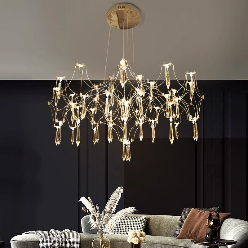 Modern Crystal Chandelier – Elegant Pendant Light for Living, Dining & Bedroom Décor