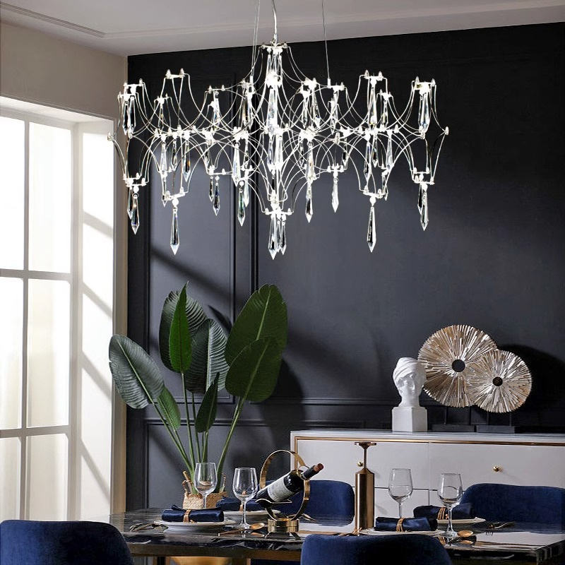 Modern Crystal Chandelier – Elegant Pendant Light for Living, Dining & Bedroom Décor