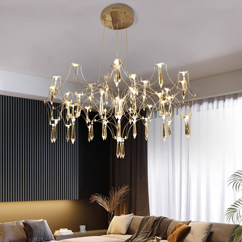 Modern Crystal Chandelier – Elegant Pendant Light for Living, Dining & Bedroom Décor