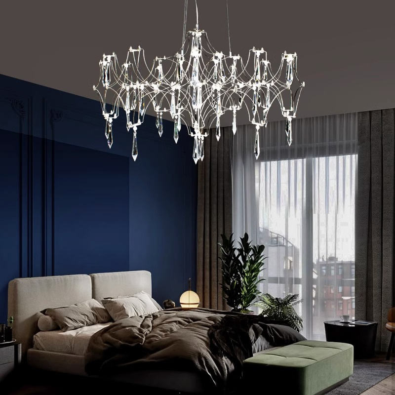 Modern Crystal Chandelier – Elegant Pendant Light for Living, Dining & Bedroom Décor
