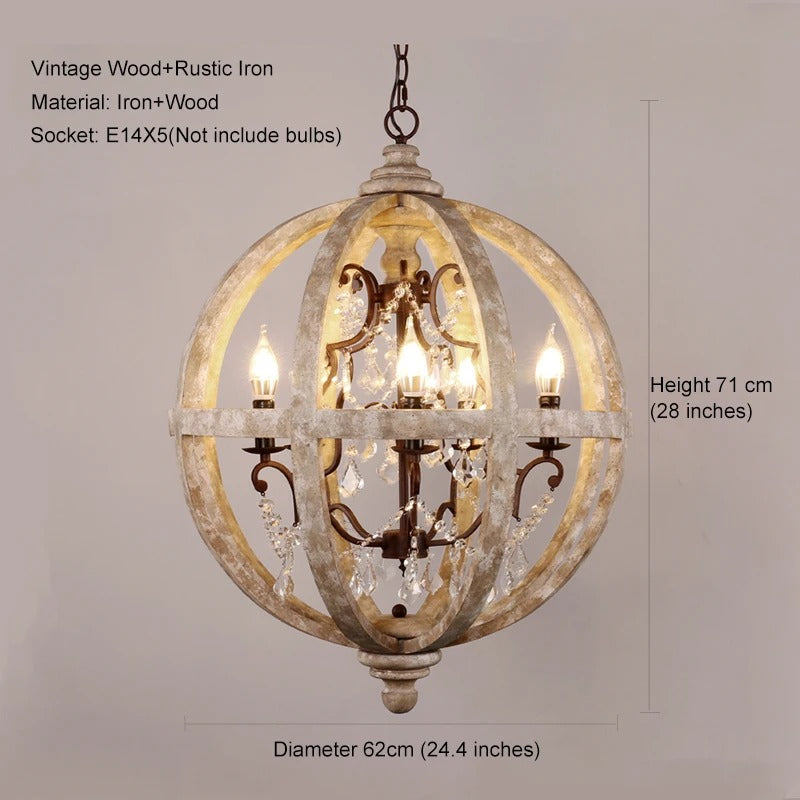 Antique Wooden Chandelier