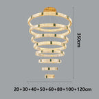 Elevate Your Stairway with Expertly Crafted High Ceiling Crystal Ring Chandeliers for Luxurious Ambiance