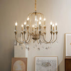 American Luxurious Ceiling Chandelier Candle Dinning Room Cafe Villa Hotel Parlor Bedroom Interior LED Hanging Lighting