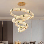 Elevate Your Stairway with Expertly Crafted High Ceiling Crystal Ring Chandeliers for Luxurious Ambiance
