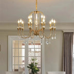 American Luxurious Ceiling Chandelier Candle Dinning Room Cafe Villa Hotel Parlor Bedroom Interior LED Hanging Lighting