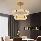 Elevate Your Stairway with Expertly Crafted High Ceiling Crystal Ring Chandeliers for Luxurious Ambiance