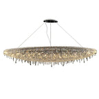 Contemporary Crystal Chandelier Featuring Boat-Inspired Elements for Rectangular Dining Islands