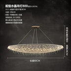 Contemporary Crystal Chandelier Featuring Boat-Inspired Elements for Rectangular Dining Islands