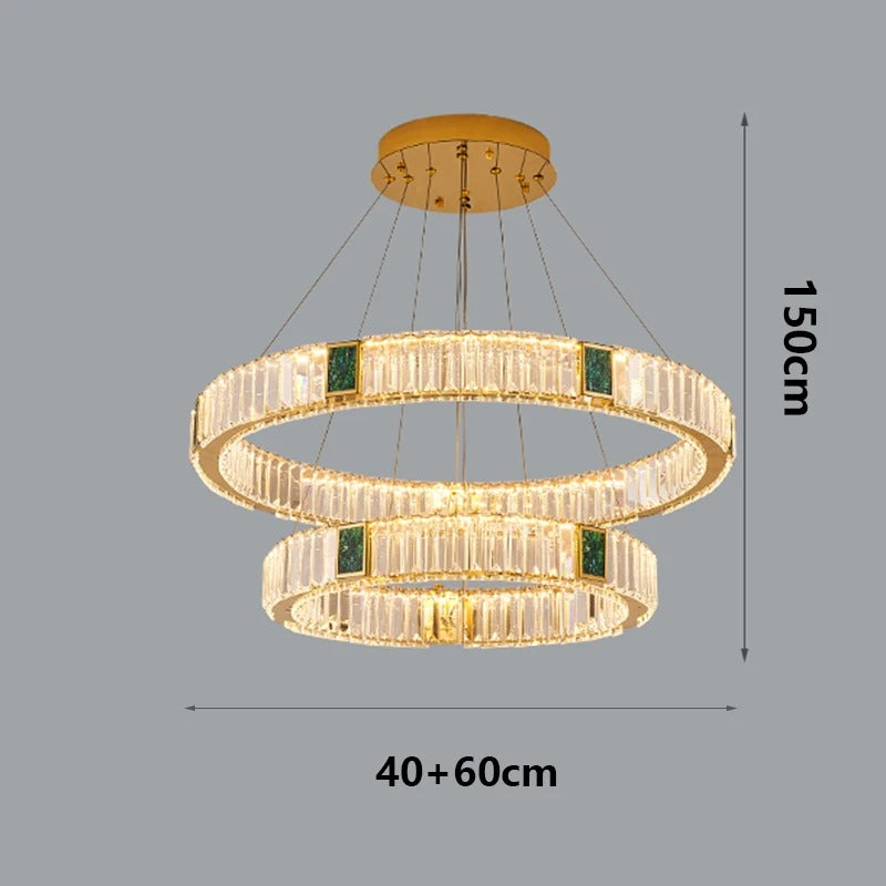 Elevate Your Stairway with Expertly Crafted High Ceiling Crystal Ring Chandeliers for Luxurious Ambiance