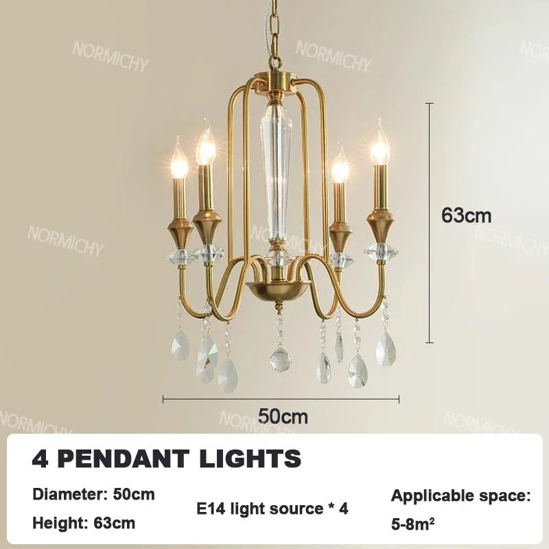 American Luxurious Ceiling Chandelier Candle Dinning Room Cafe Villa Hotel Parlor Bedroom Interior LED Hanging Lighting