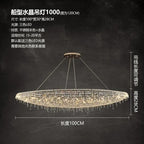 Contemporary Crystal Chandelier Featuring Boat-Inspired Elements for Rectangular Dining Islands