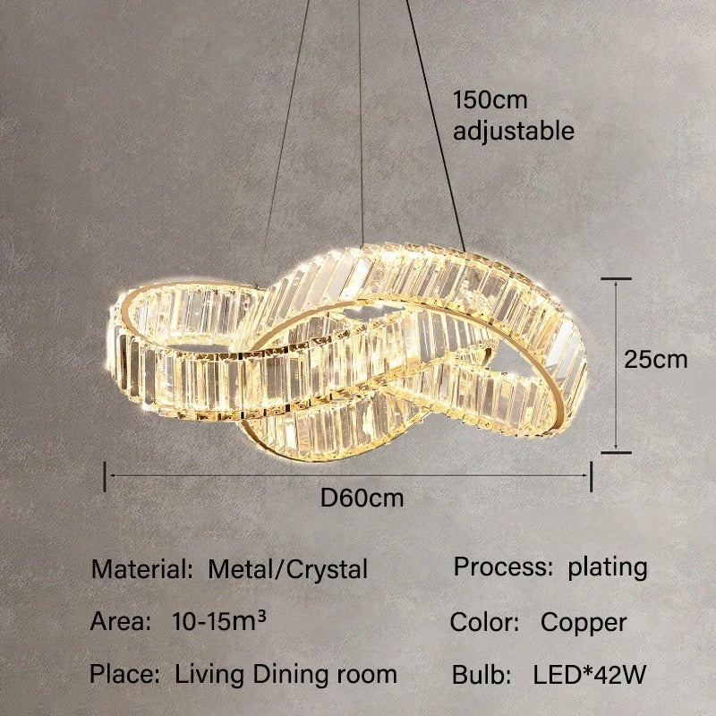 Luxurious crystal chandelier. New design, Suitable for various indoor spaces.