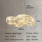 Luxurious crystal chandelier. New design, Suitable for various indoor spaces.