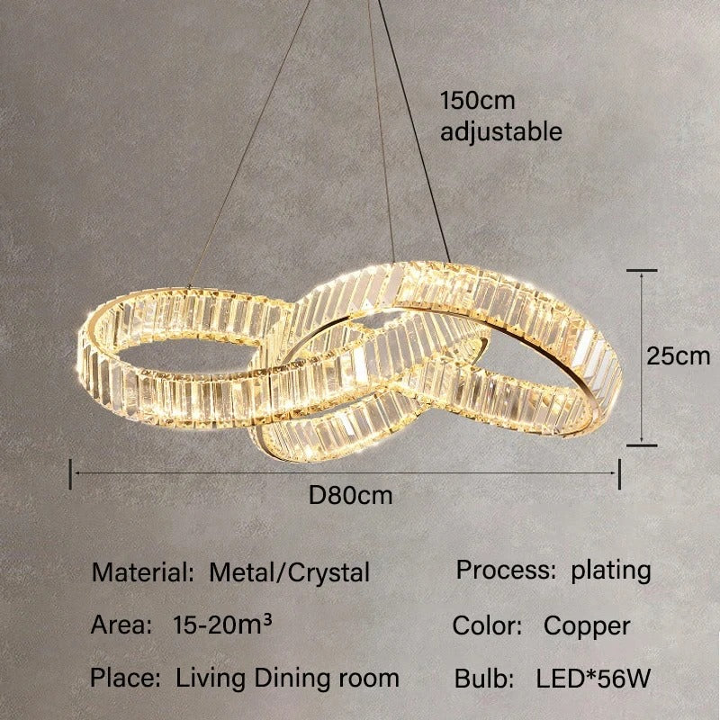 Luxurious crystal chandelier. New design, Suitable for various indoor spaces.